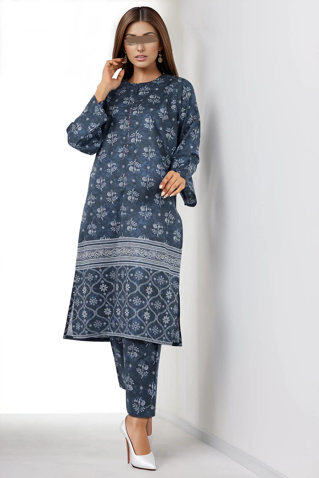 Printed Cambric Stitched Shirt
