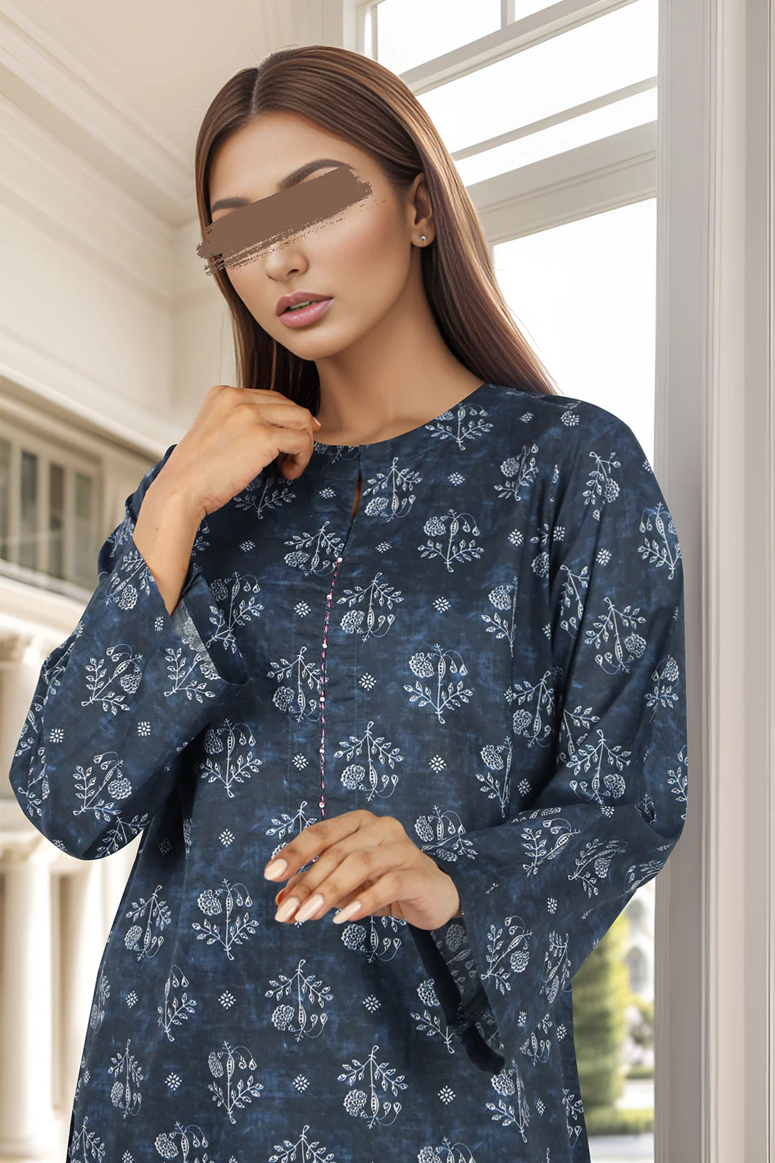 Printed Cambric Stitched Shirt - Image 2
