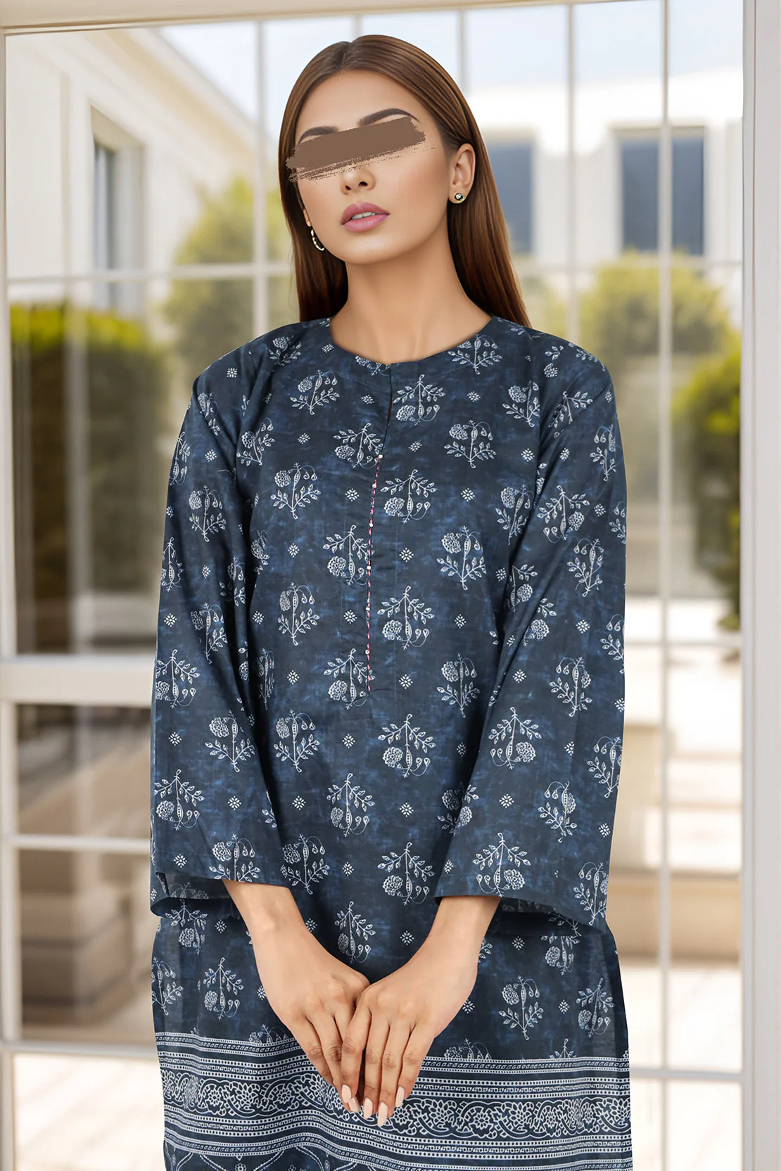 Printed Cambric Stitched Shirt - Image 3