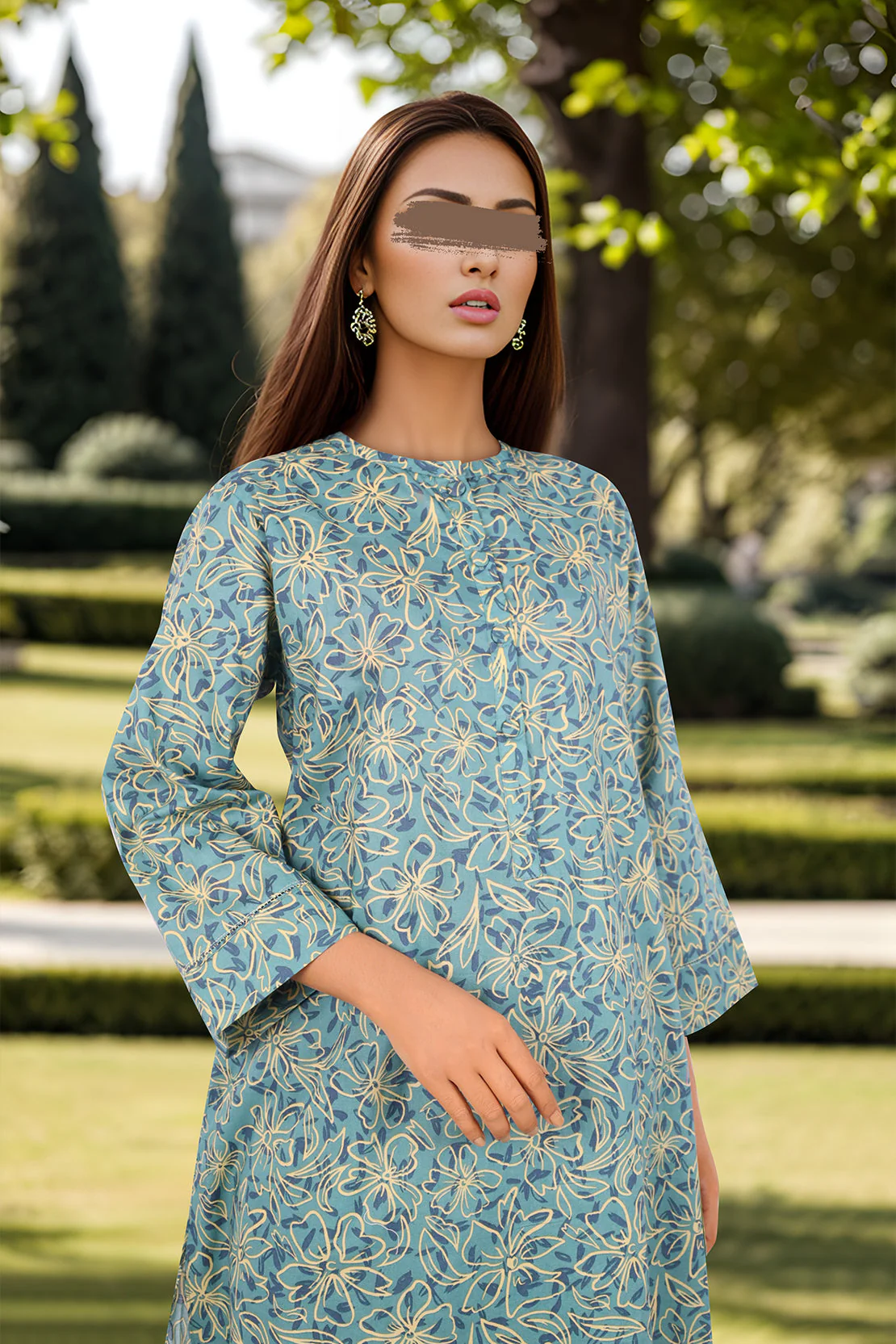 Printed Cambric Stitched Shirt - Image 3