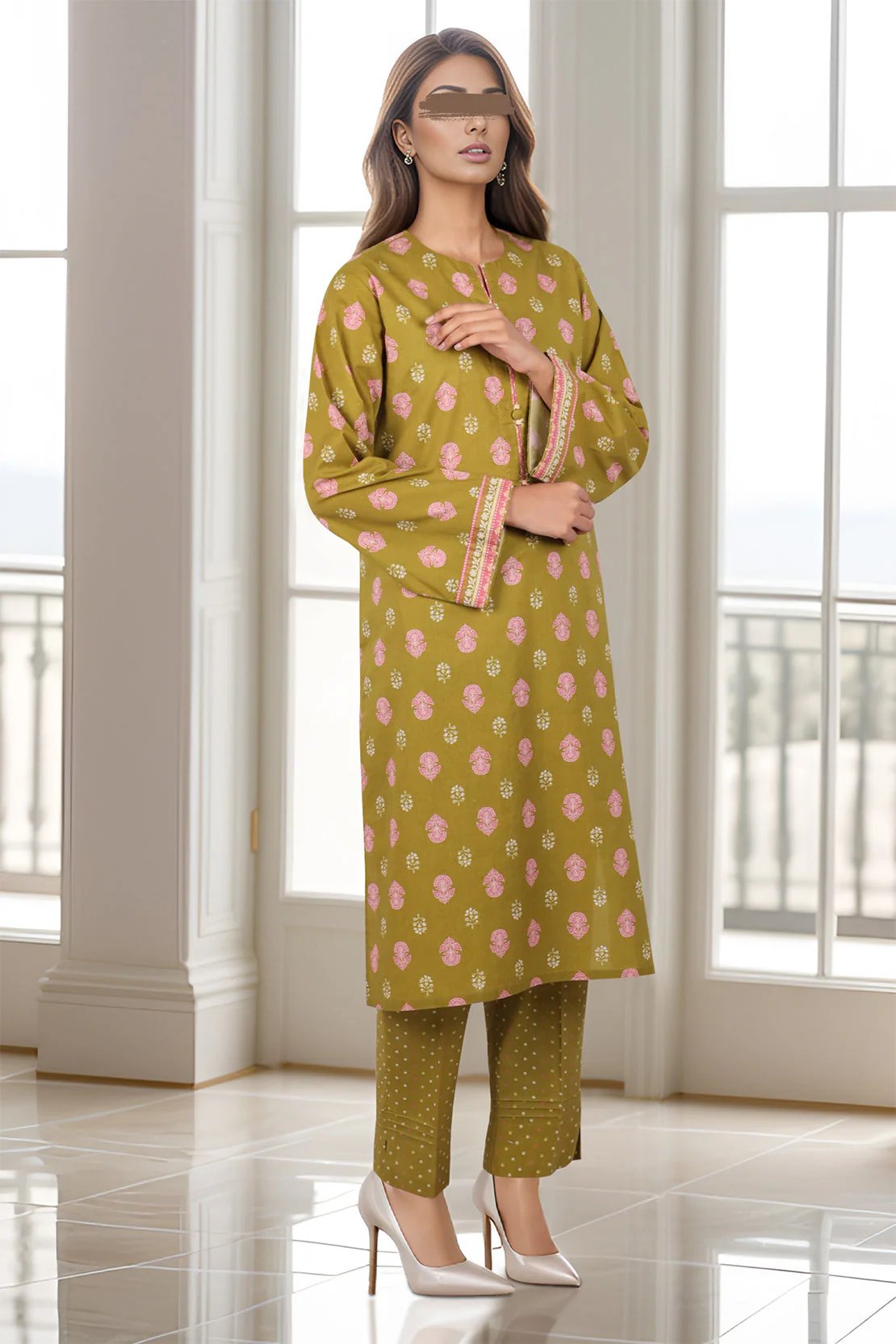 Printed Cambric Stitched Shirt - Image 2
