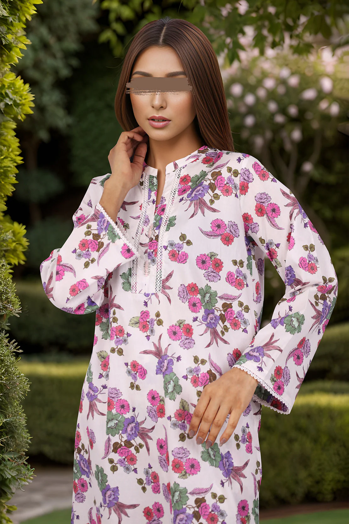Printed Cambric Stitched Shirt - Image 4