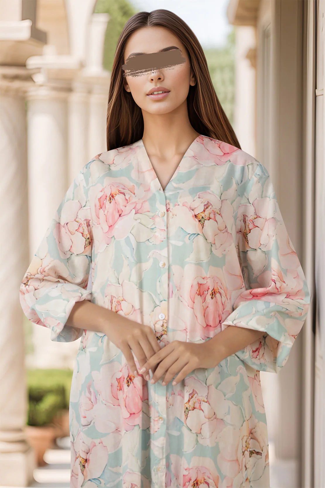 Printed Cambric Stitched Shirt - Image 2