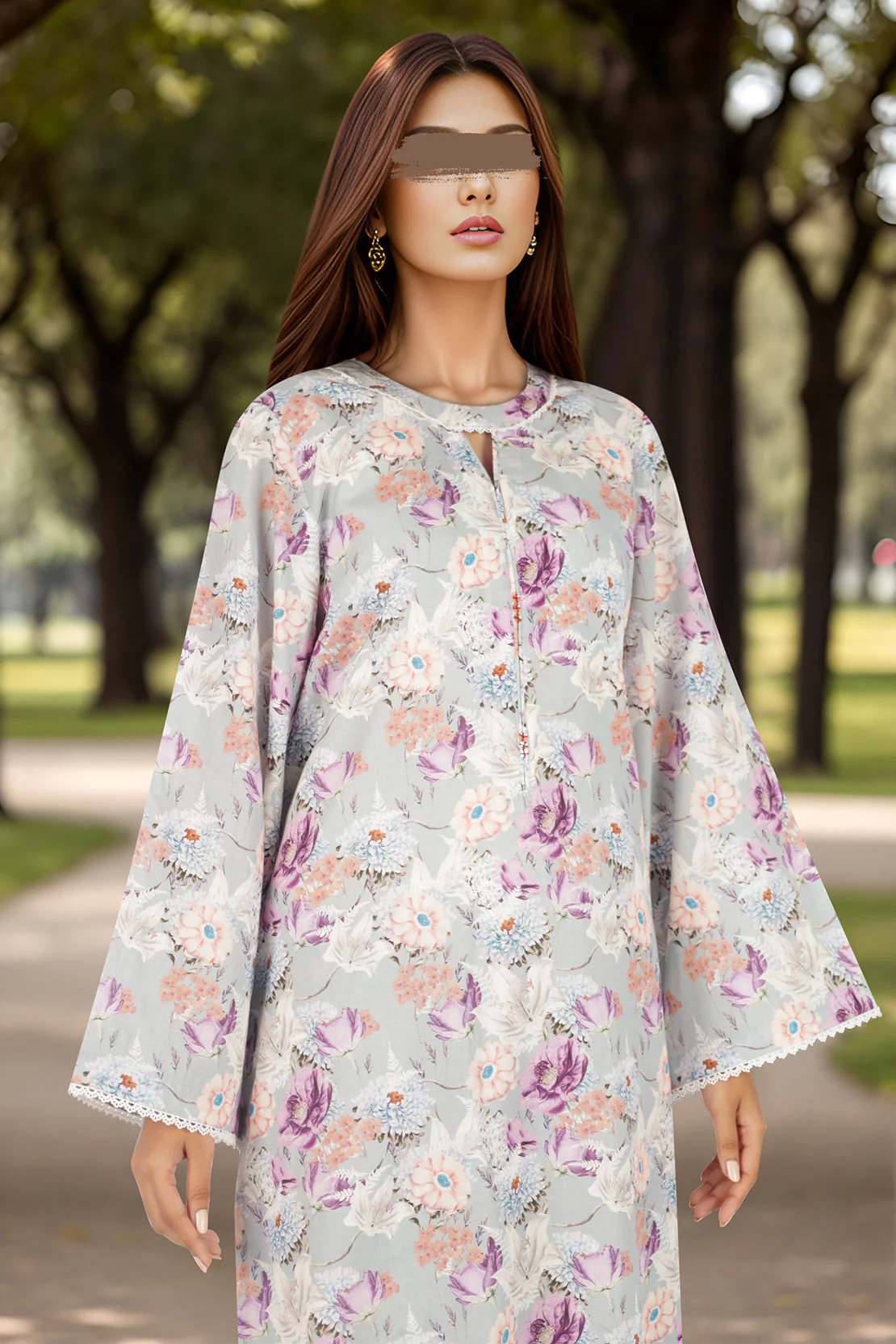 Printed Cambric Stitched Shirt - Image 2