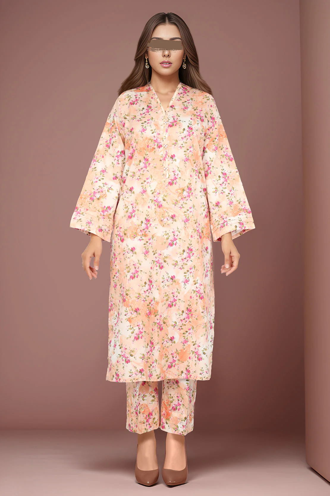 Printed Cambric Stitched Shirt