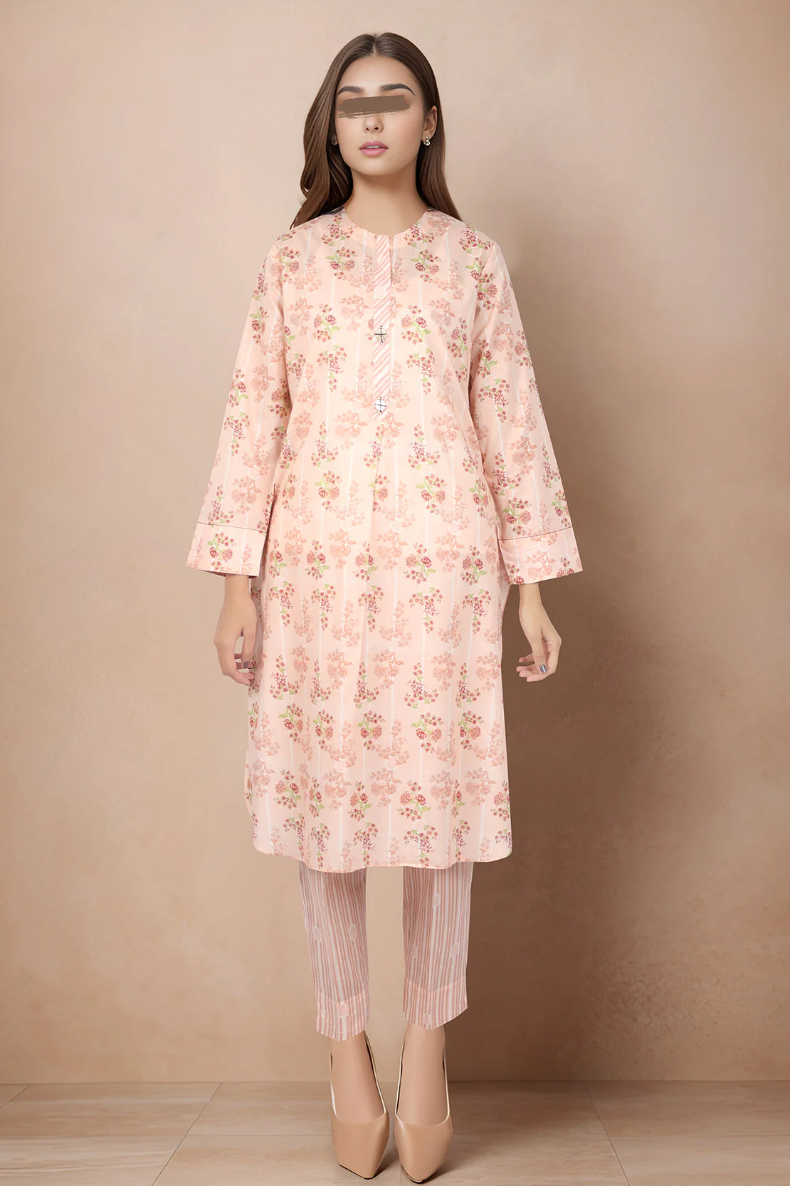 Printed Cambric Stitched Shirt