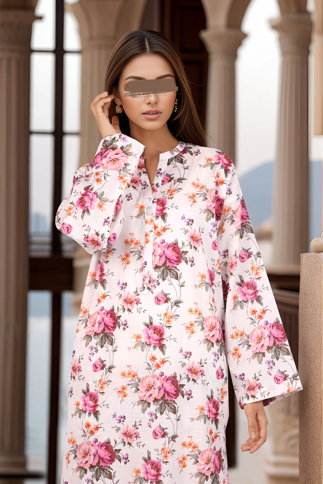 Printed Cambric Stitched Shirt - Image 3