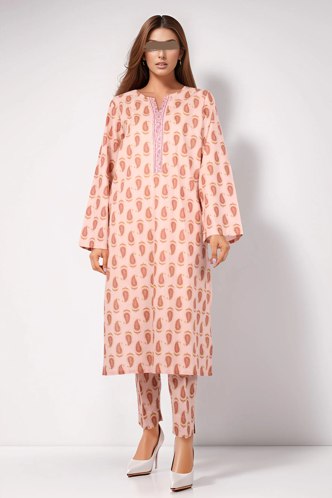 Printed Cambric Stitched Shirt
