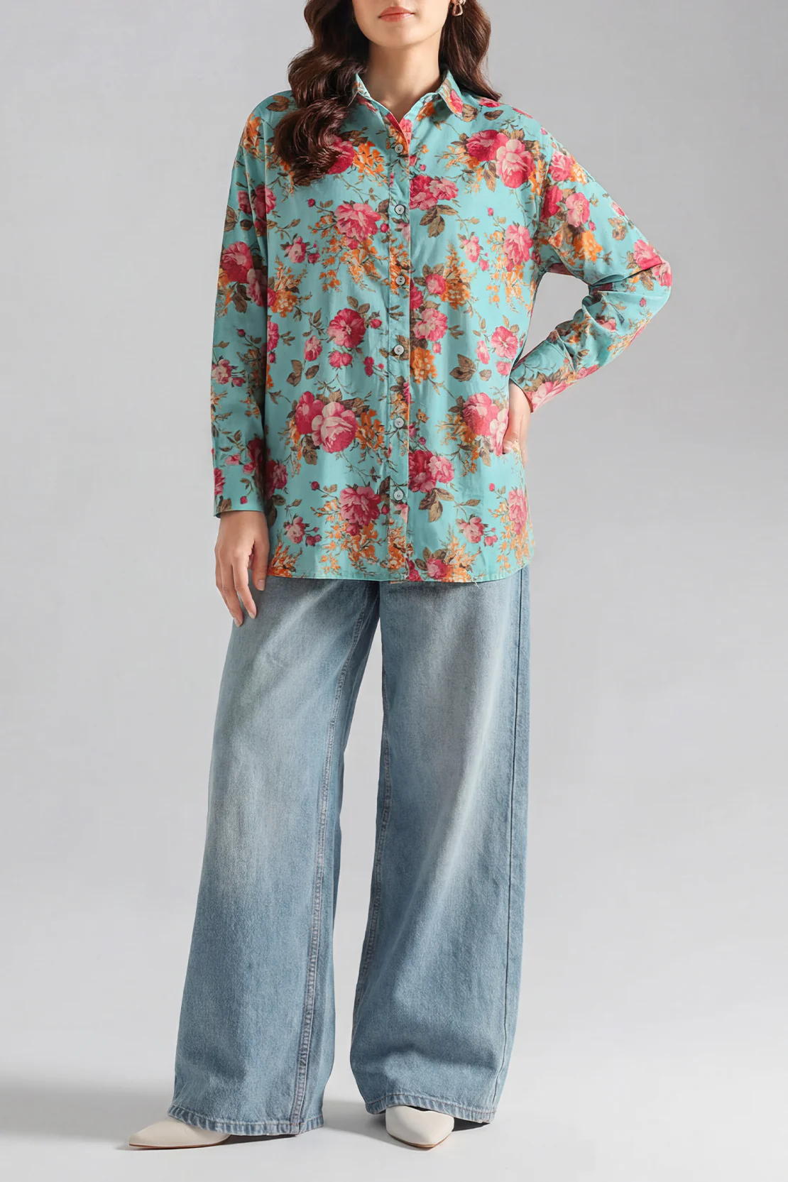 Printed Cambric Stitched Shirt
