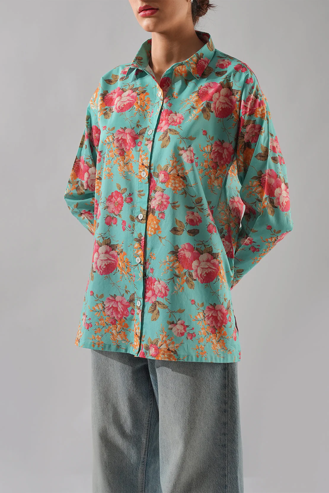 Printed Cambric Stitched Shirt - Image 3
