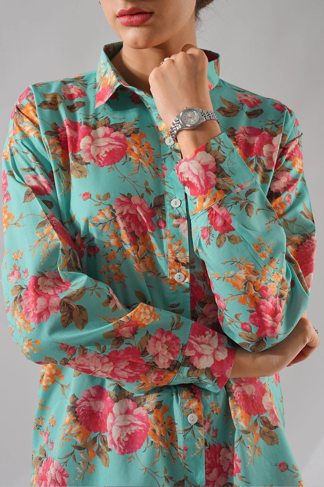 Printed Cambric Stitched Shirt - Image 4