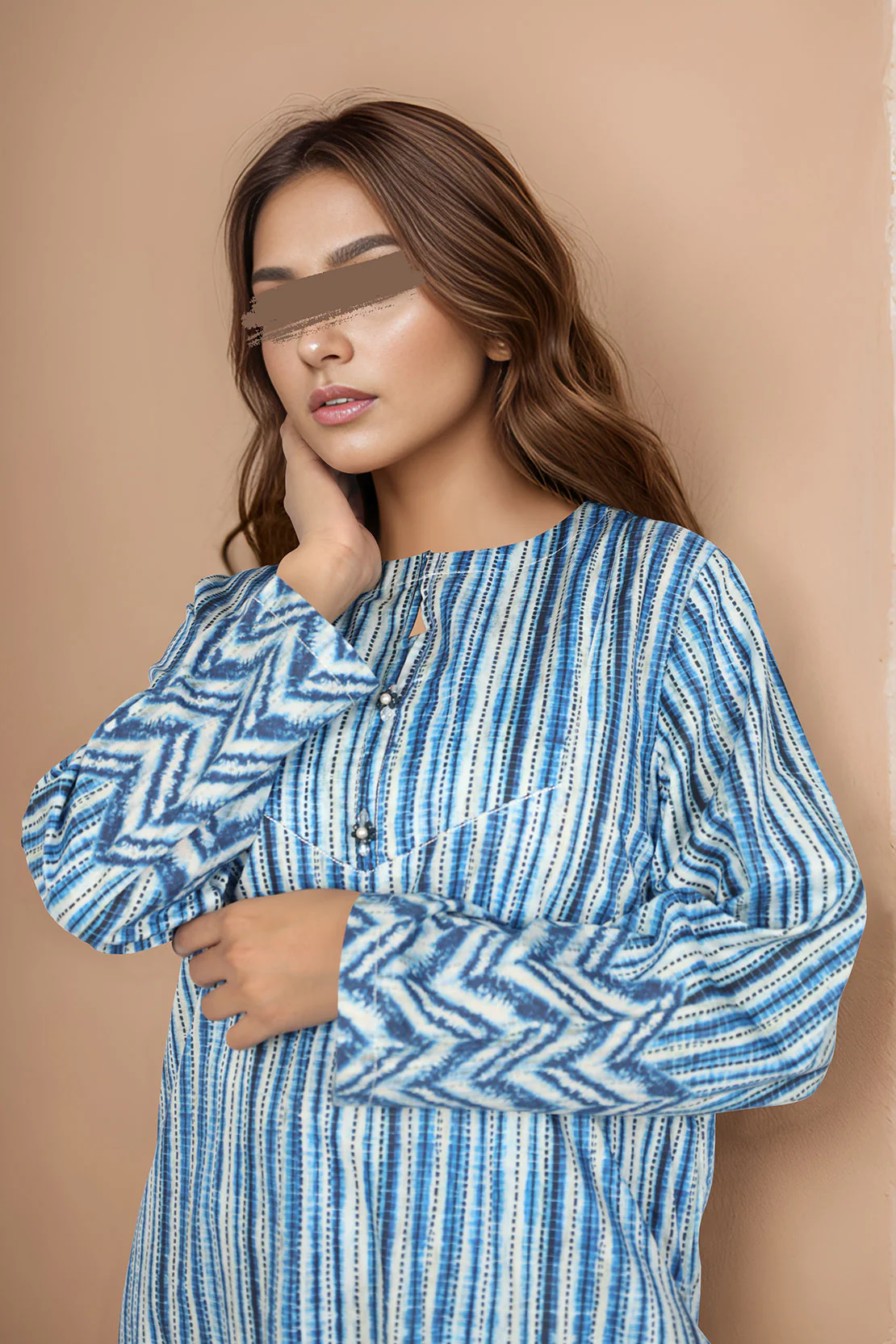 Printed Cambric Stitched Shirt - Image 4