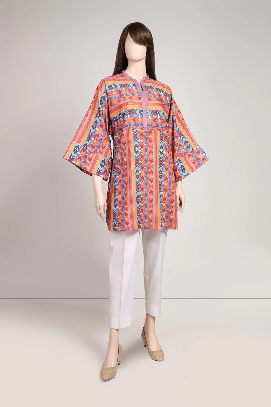 Printed Cambric Stitched Shirt
