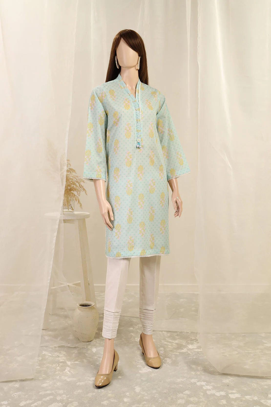 Printed Cambric Stitched Shirt