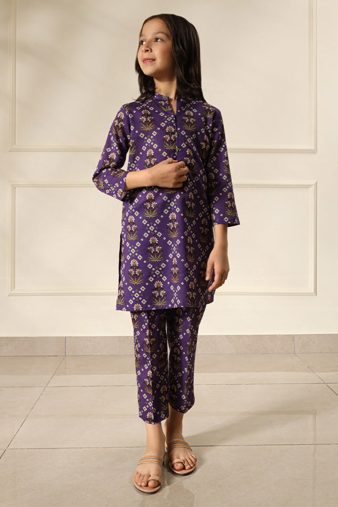 Printed Cambric Stitched   Shirt For Kids