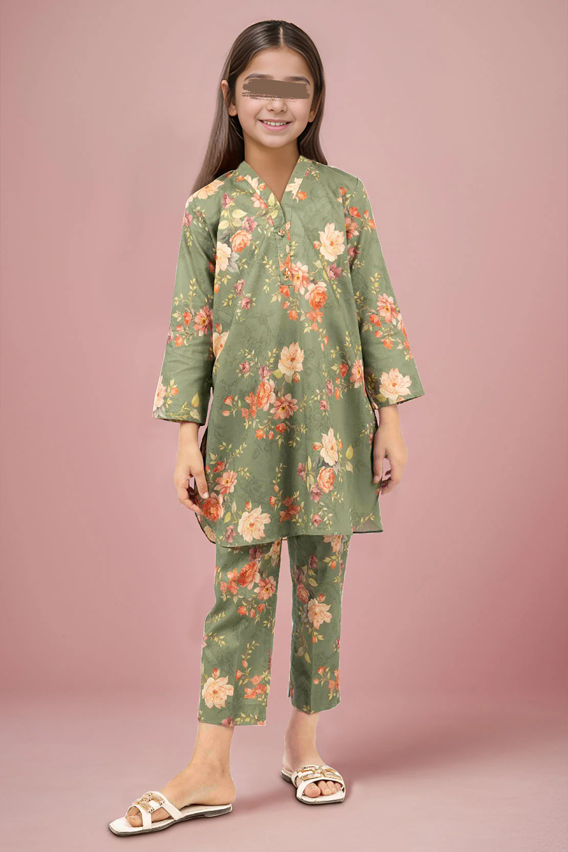 Printed Cambric Stitched Shirt/trouser For Kids
