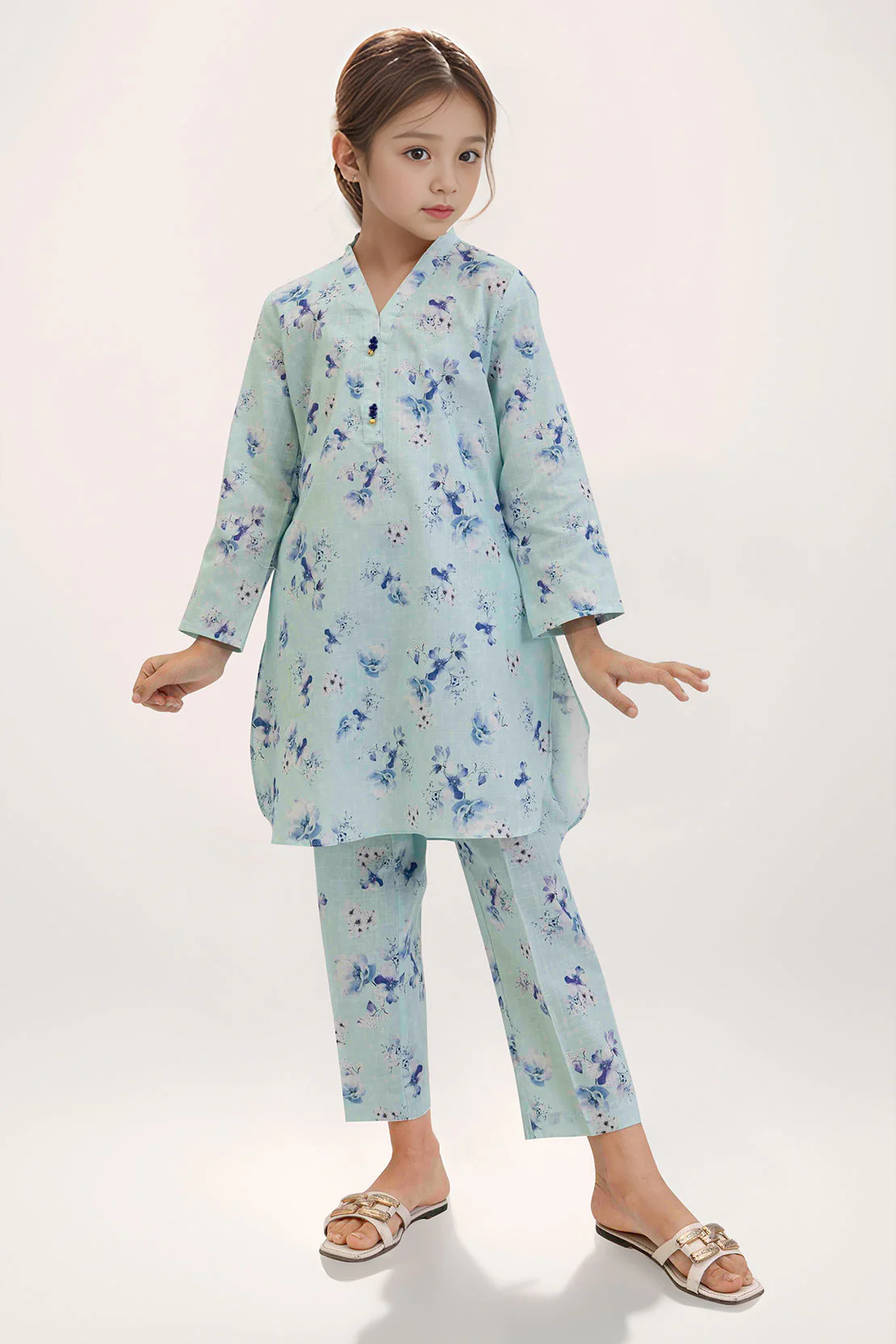 Printed Cambric Stitched Shirt/trouser For Kids