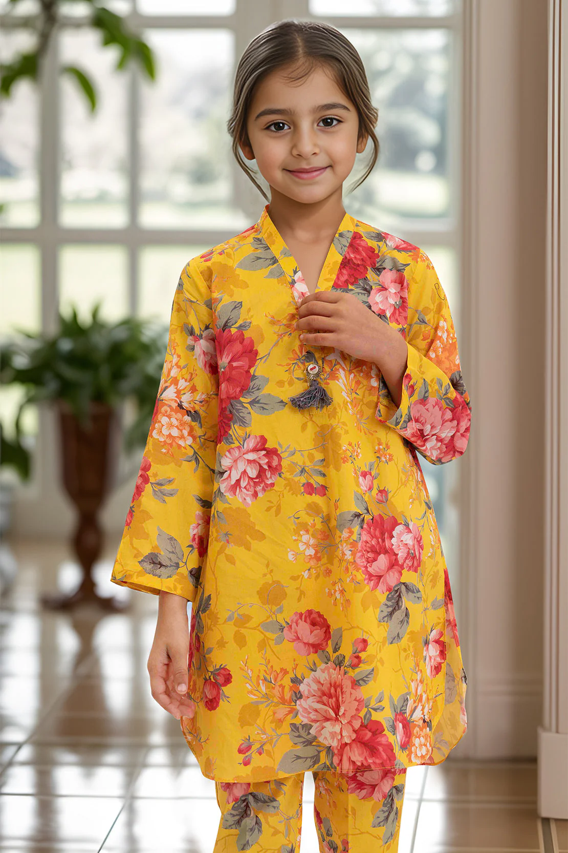 Printed Cambric Stitched Shirt/trouser For Kids - Image 2