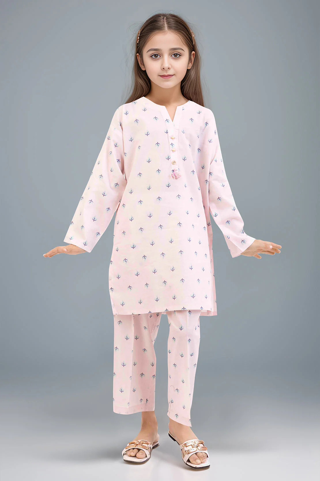 Printed Cambric Stitched Shirt/trouser For Kids