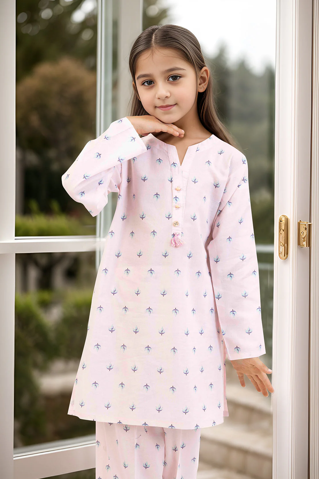 Printed Cambric Stitched Shirt/trouser For Kids - Image 2