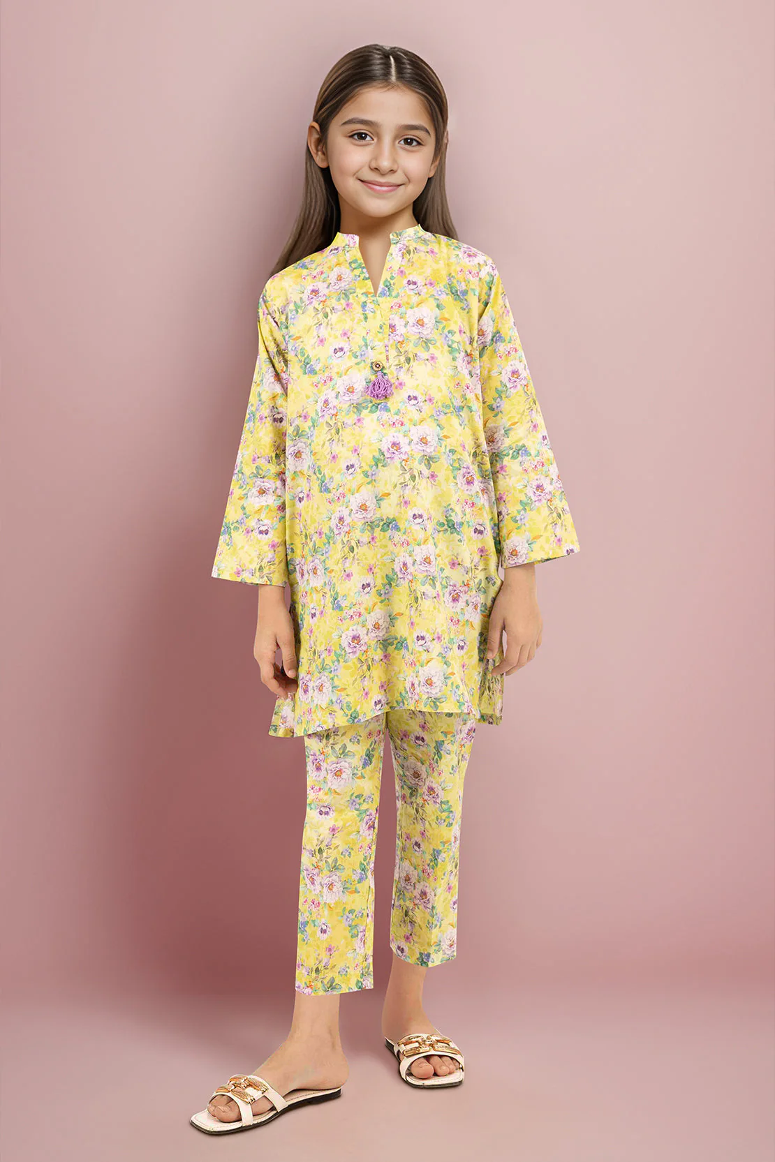 Printed Cambric Stitched Shirt/trouser For Kids