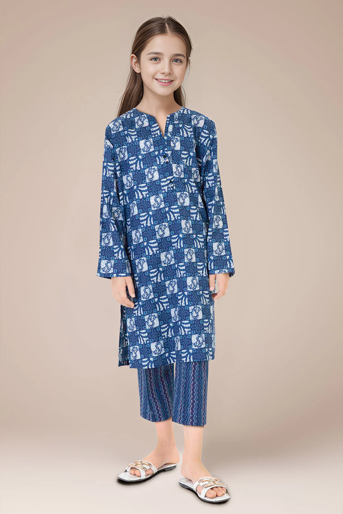 Printed Cambric Stitched Shirt/trouser For Kids