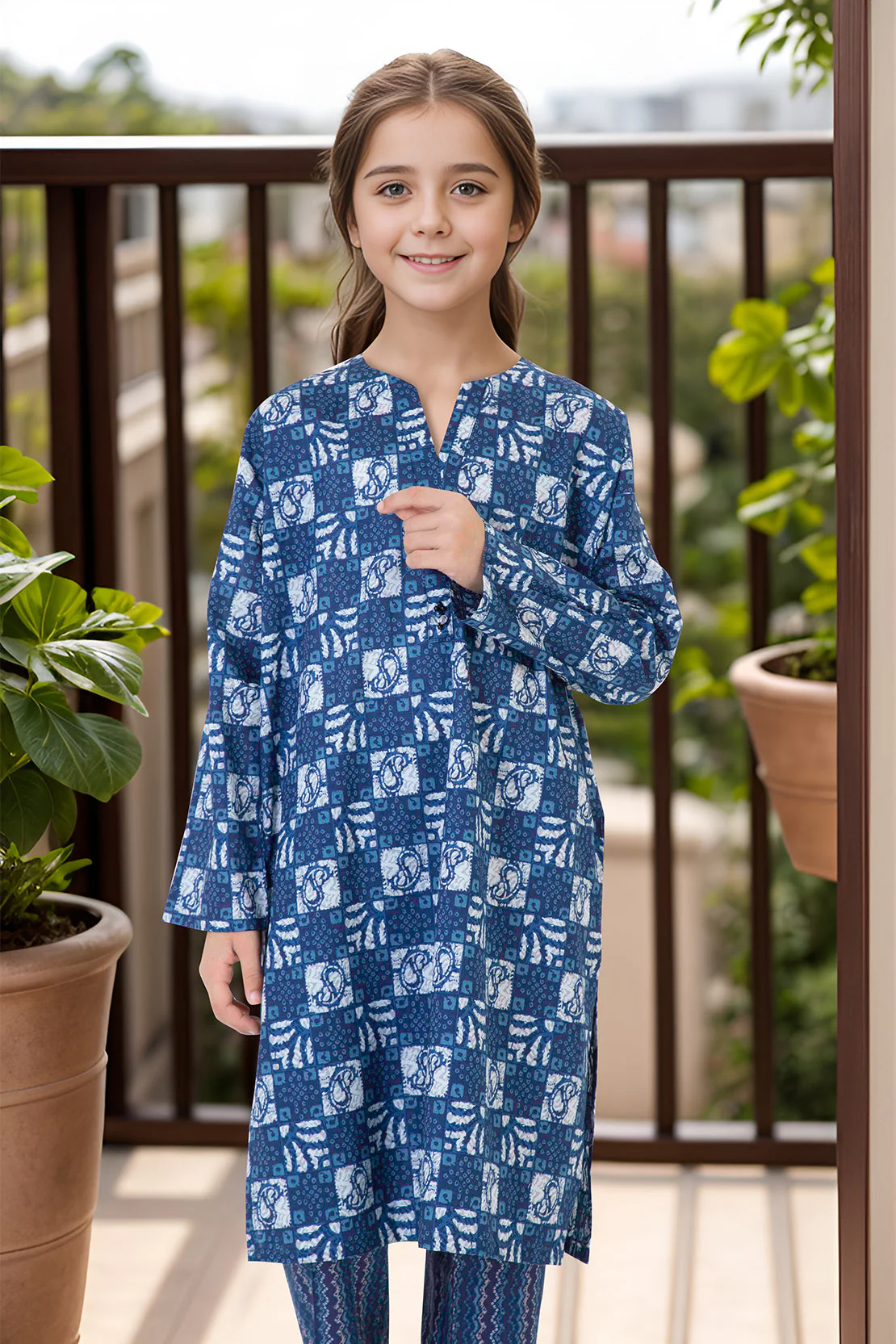 Printed Cambric Stitched Shirt/trouser For Kids - Image 2