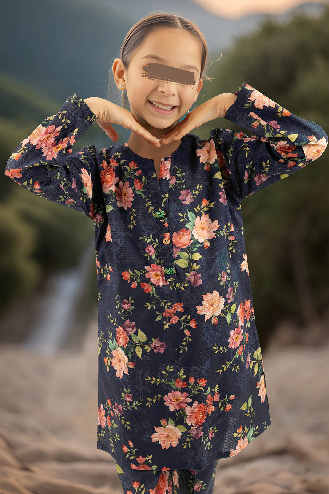 Printed Cambric Stitched Shirt/trouser For Kids - Image 2