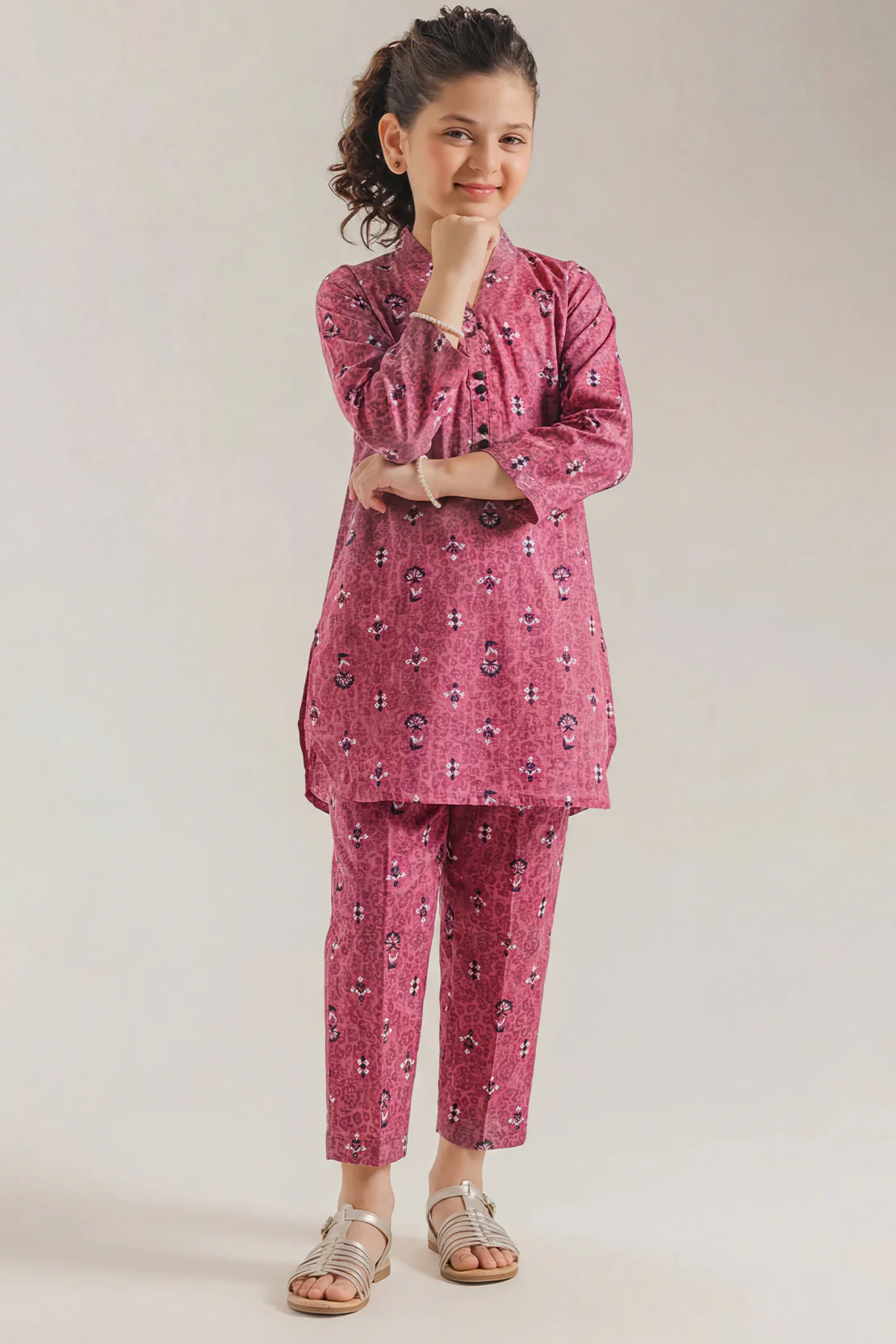 Printed Cambric Stitched Shirt/Trouser For Kids