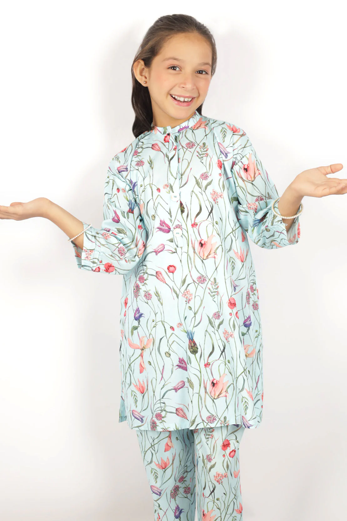 Printed Cambric Stitched Shirt/trouser For Kids - Image 2
