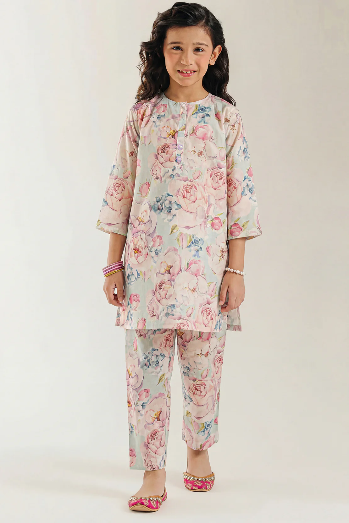 Printed Cambric Stitched Shirt/trouser For Kids