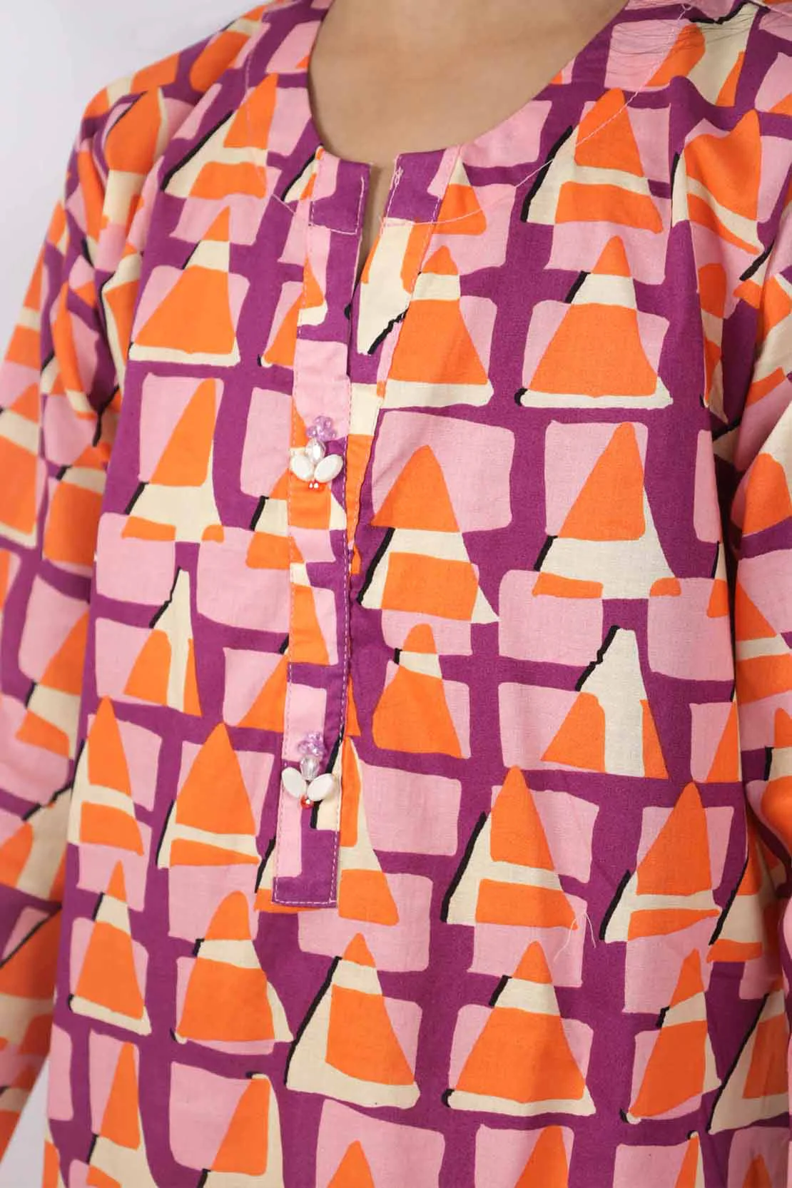 Printed Cambric Stitched Shirt/trouser For Kids - Image 4