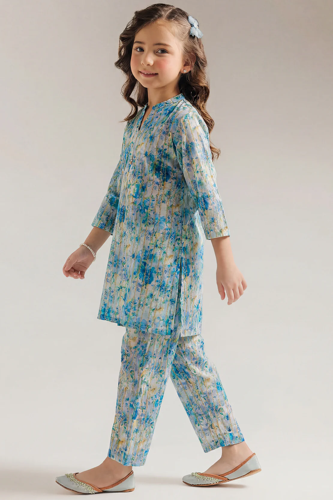Printed Cambric Stitched Shirt/trouser For Kids - Image 3