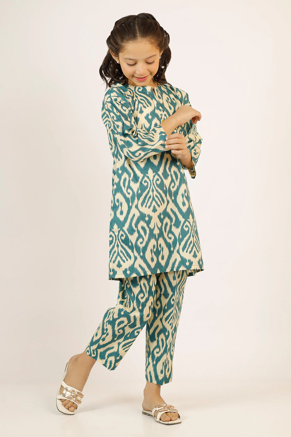 Printed Cambric Stitched Shirt/trouser For Kids - Image 3