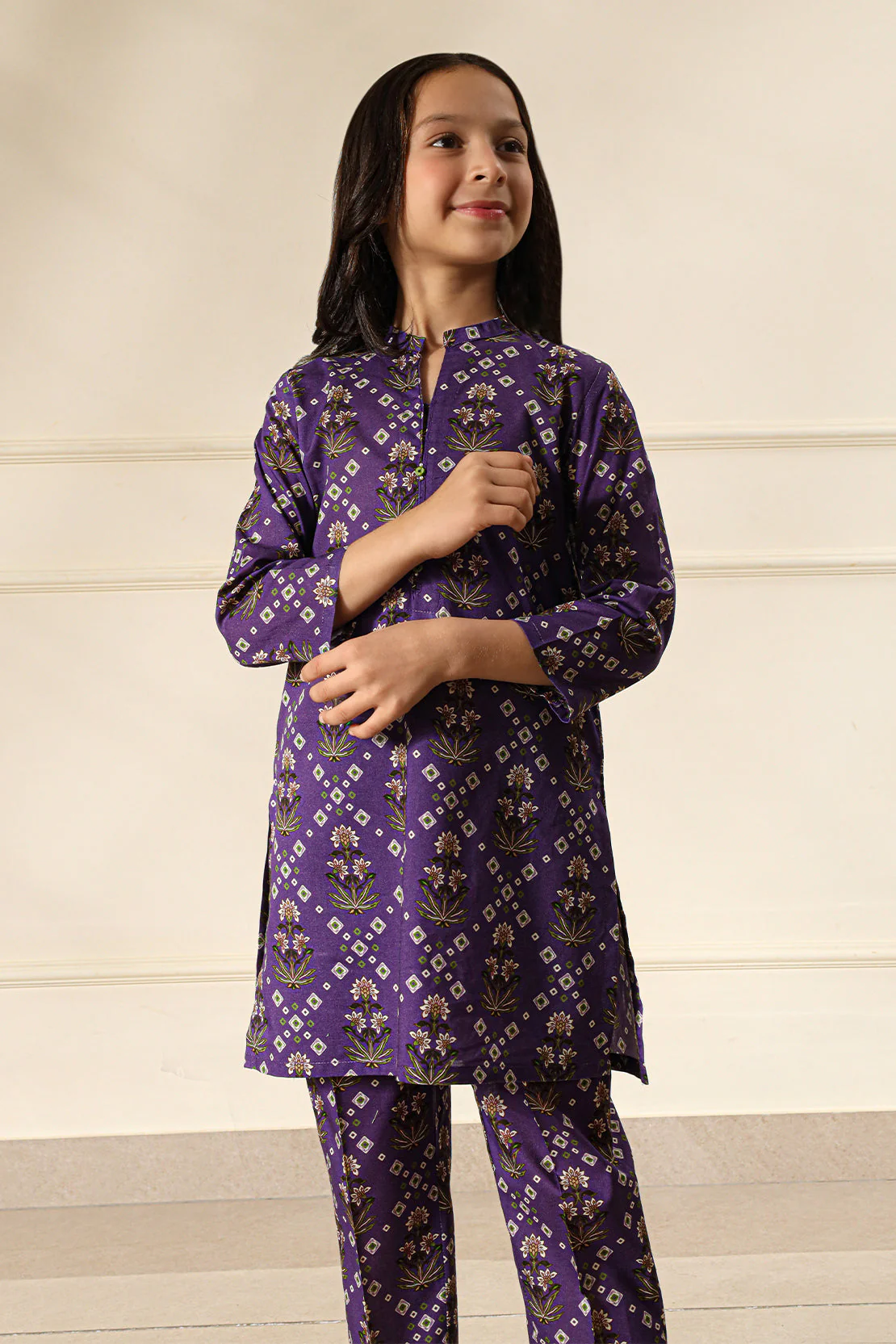 Printed Cambric Stitched Shirt/Trouser For Kids - Image 2