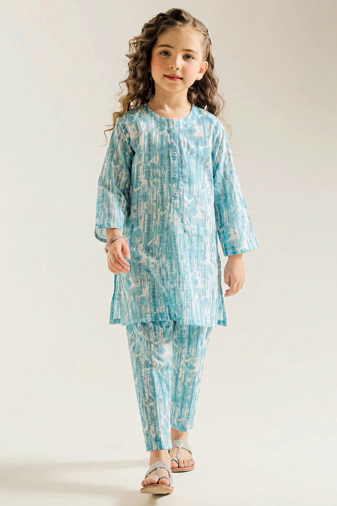 Printed Cambric Stitched Shirt/Trouser For Kids - Image 2