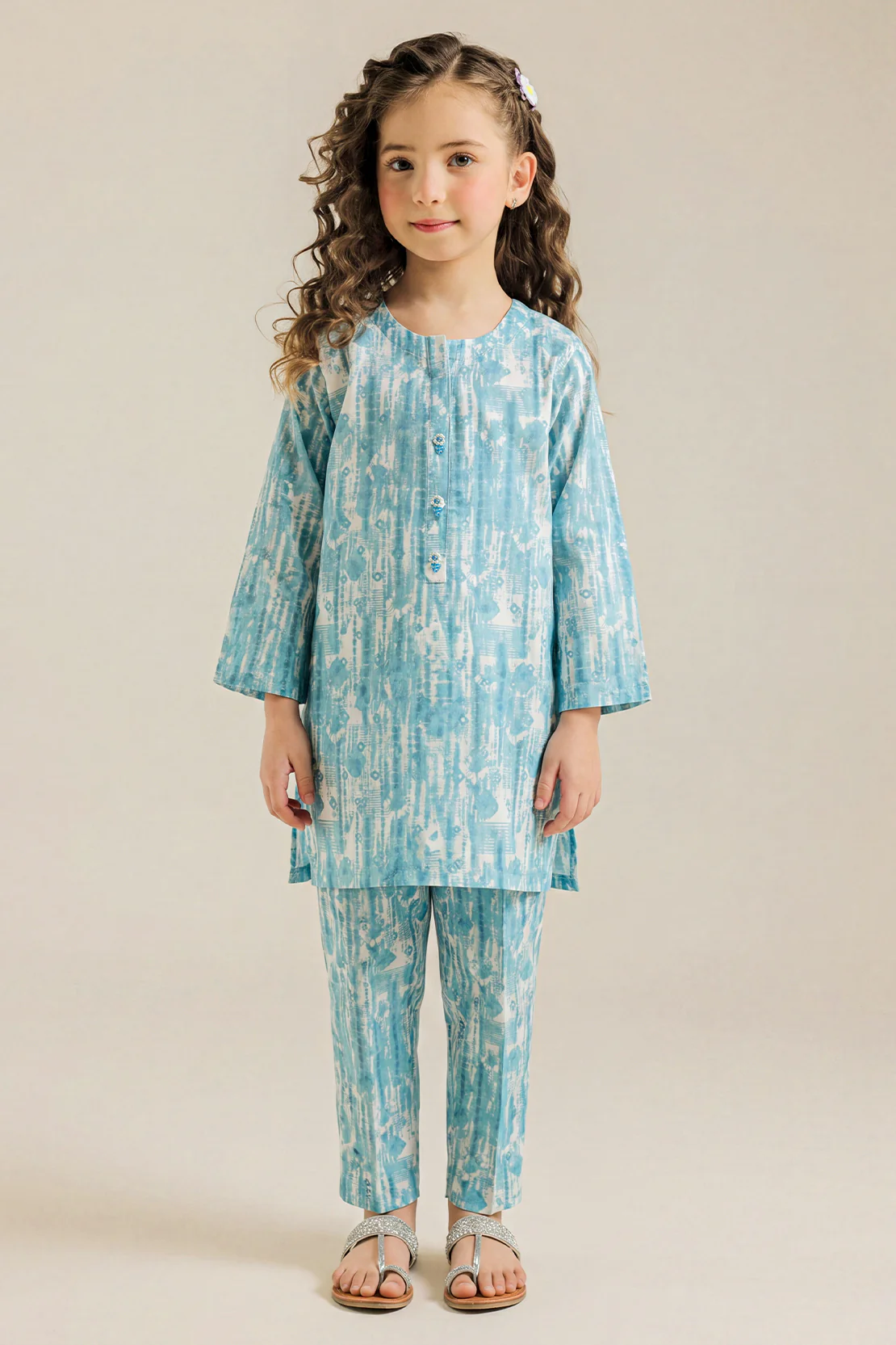Printed Cambric Stitched Shirt/Trouser For Kids - Image 4