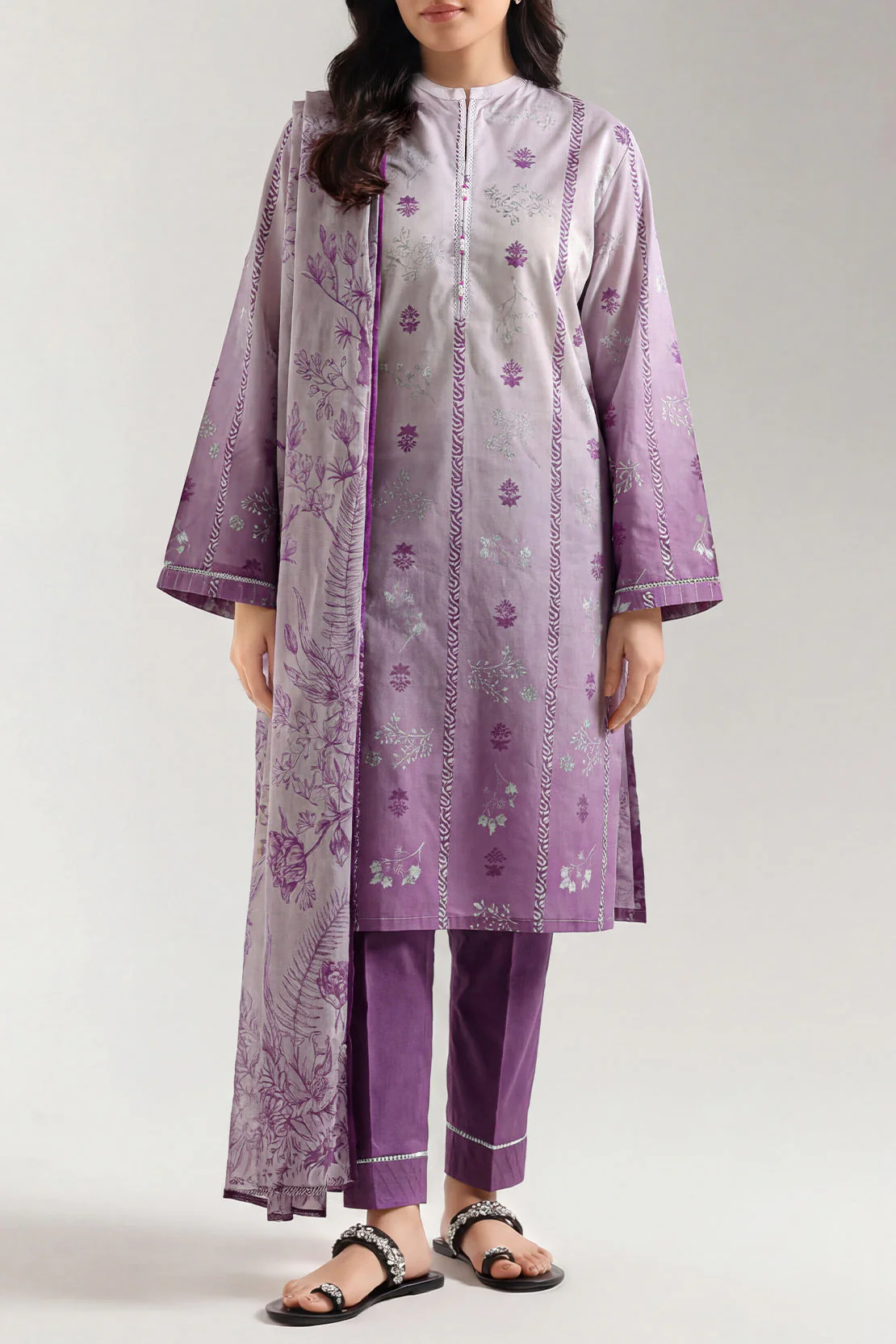Printed Cambric Stitched Shirt