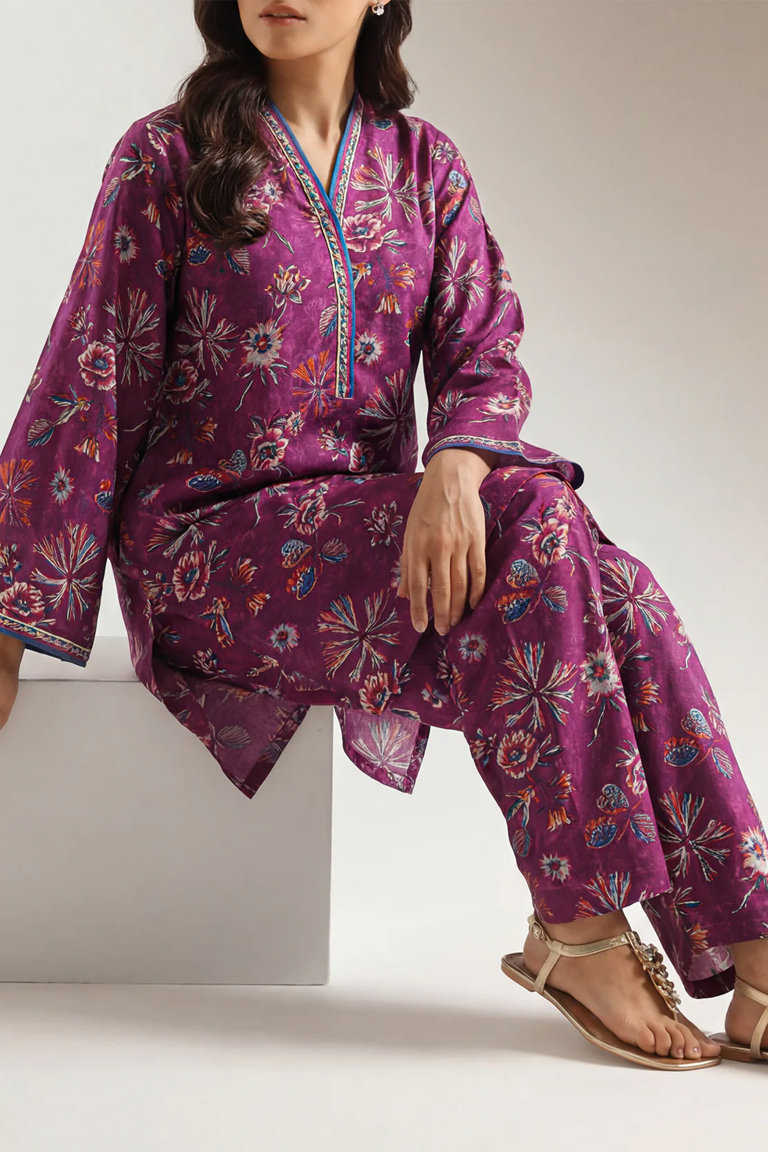 Printed Corduroy Stitched 2 Piece (Shirt/Trouser)