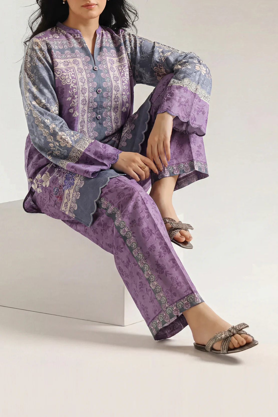 Printed Corduroy Stitched 2 Piece (Shirt/Trouser)