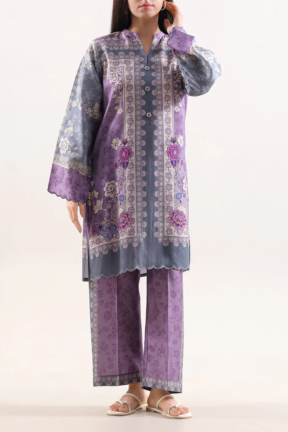 Printed Corduroy Stitched 2 Piece (Shirt/Trouser) - Image 3