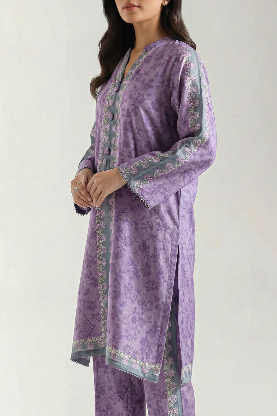 Printed Corduroy Stitched 2 Piece (Shirt/Trouser) - Image 2
