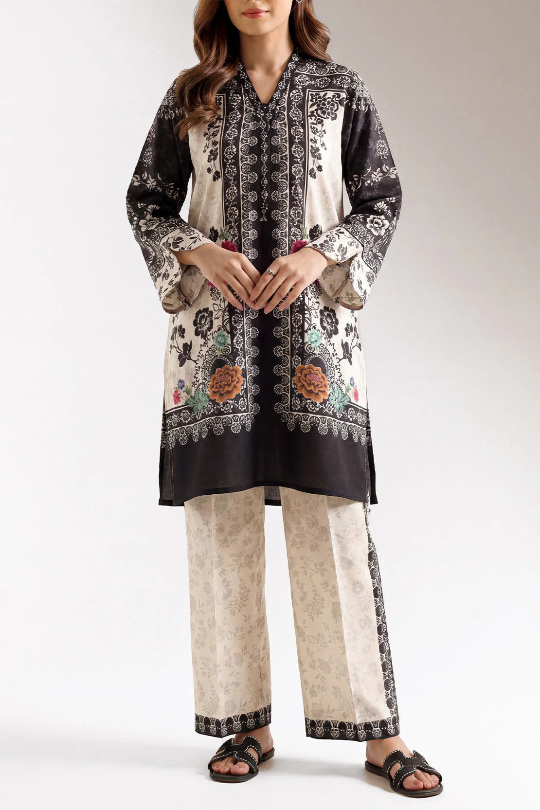Printed Corduroy Stitched 2 Piece (Shirt/Trouser) - Image 2