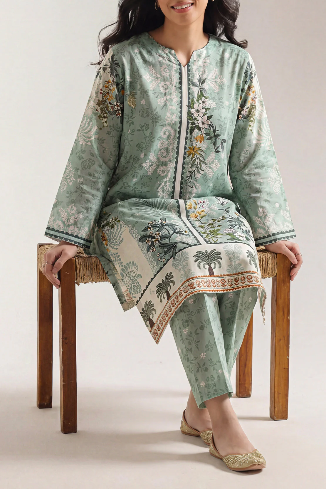 Printed Corduroy Stitched Shirt
