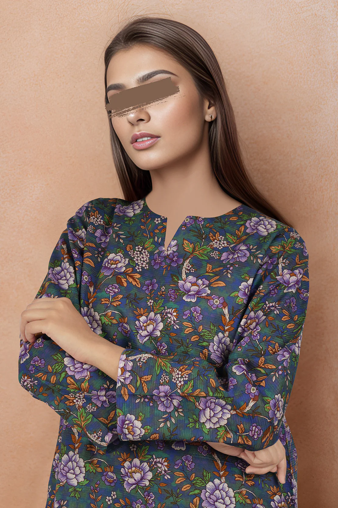 Printed Cotton Dobby Stitched 2 Piece (Shirt/Trouser) - Image 2