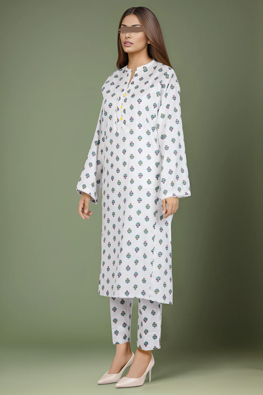 Printed Cotton Dobby Stitched 2 Piece (Shirt/Trouser)