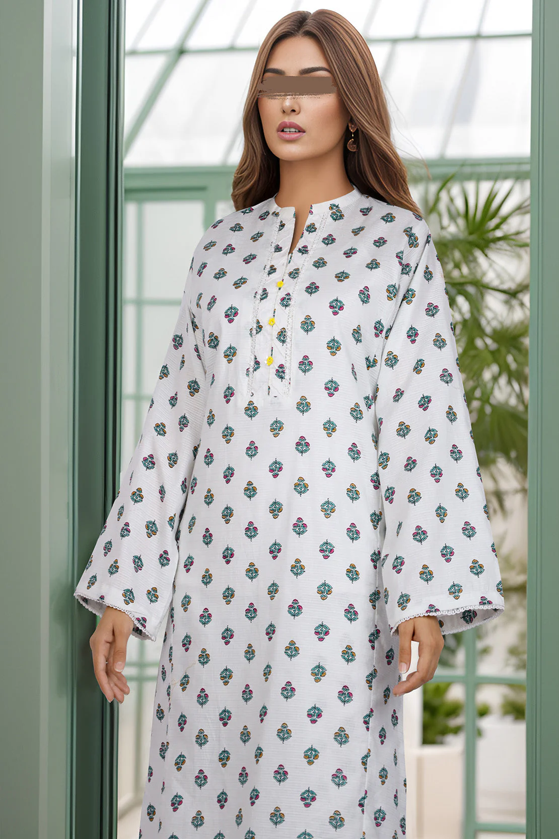 Printed Cotton Dobby Stitched 2 Piece (Shirt/Trouser) - Image 2