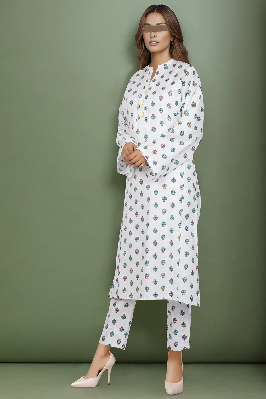 Printed Cotton Dobby Stitched 2 Piece (Shirt/Trouser) - Image 3