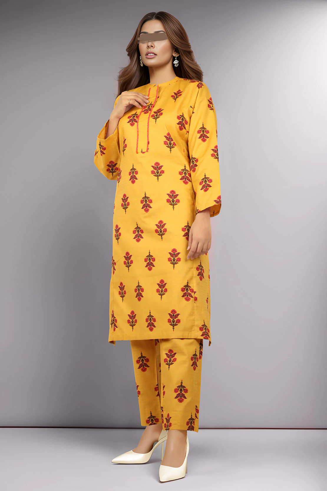 Printed Cotton Dobby Stitched 2 Piece (Shirt/Trouser) - Image 2