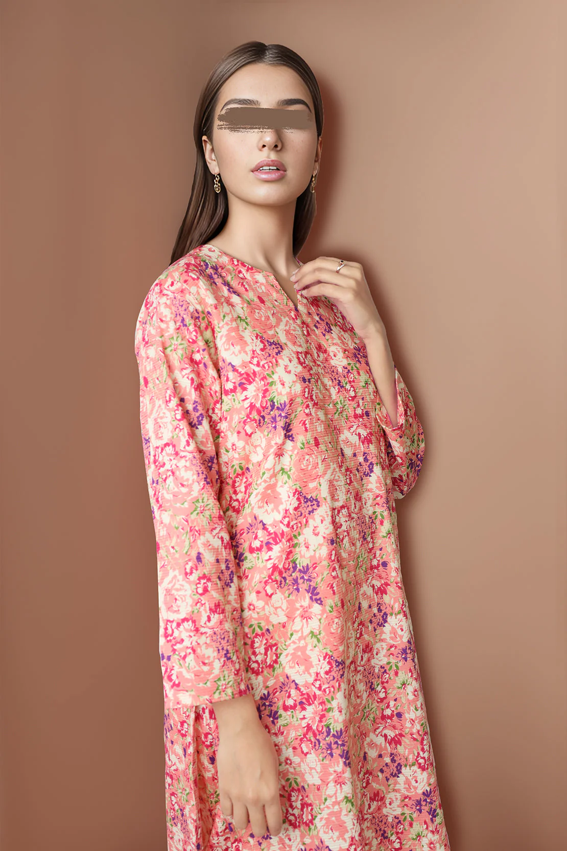 Printed Cotton Dobby Stitched 2 Piece (Shirt/Trouser) - Image 2